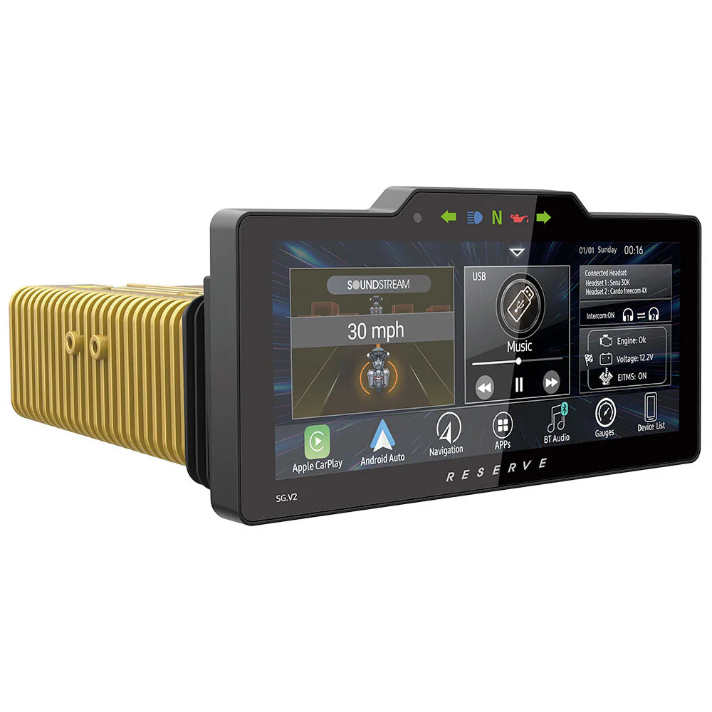 Soundstream Reserve SG.V2 2009-2013 Plug-N-Play Head Unit with Optional RR2 Module that allows Digital Gauges, Pop-Up Warnings, and Advance Thumb Control Functionality for Harley Davidson® Street Glide Motorcycles ( SGV2 ) - Image 8